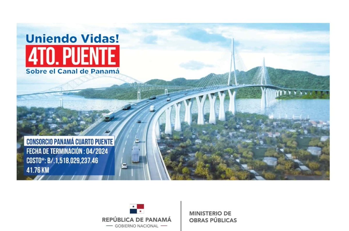 RafaSabonge's tweet photo. ✔La Costanera.
✔Corredor de Las Playas. 
✔Ampliación CPA - Vía hacia el Puerto de Vacamonte.
✔ Ampliación de 8 Carriles, Puente de Las Américas - Arraiján.
✔ Calles del distrito de La Chorrera.
✔Cuarto Puente.
#TrabajandoPorPanamá https://t.co/1j3FbNLmF5