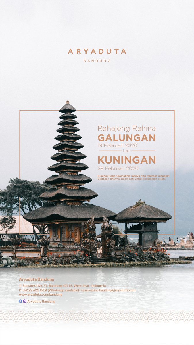 Rahajeng nyanggra rahina Galungan lan Kuningan, dumogi Ida Sang Hyang Widhi Wasa suaeca Asung Kertha Wara Nugraha ring semeton sareng sami.