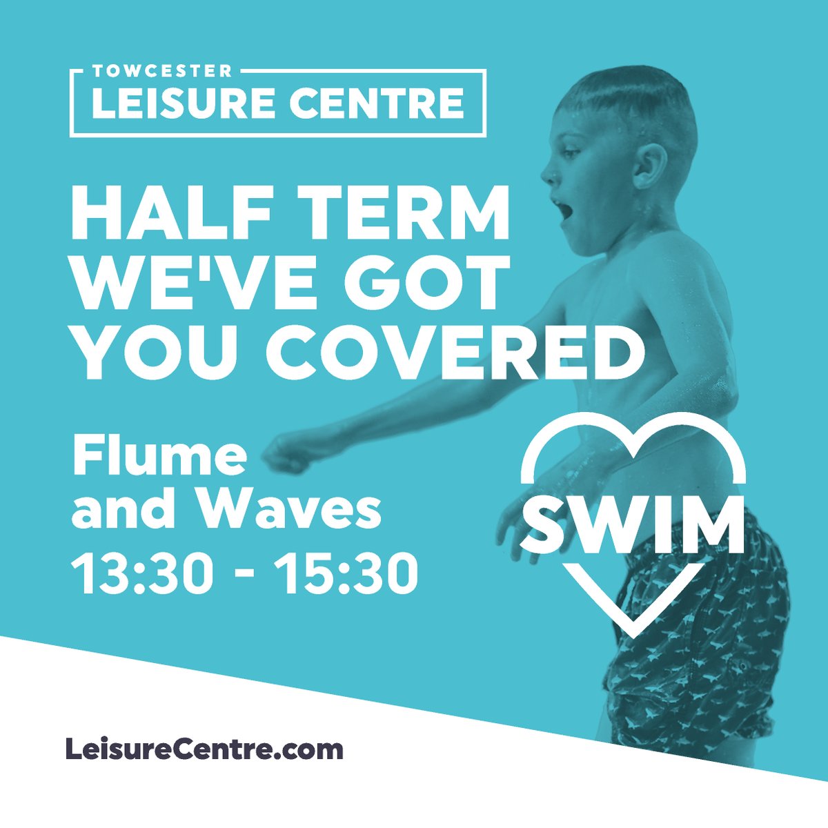Coming swimming today? Wednesday 19th come and join us at 13.30 - 15.30 for our Flume & Waves session. #swimming #familyfun #holidayactivities #mylocal #leisurecentre