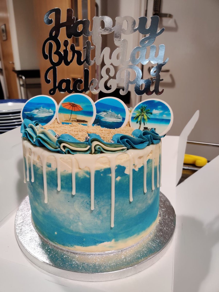 GracewellHealth's tweet image. Residents, Jack and Pat at #GracewellofSutton had a joint birthday celebration last week. They spent a lot of their lives travelling which was celebrated in the cake. This was made by team member, Cherie, who bakes in her spare time 🎂🎉 For more info → ow.ly/y5wo50yoxbm
