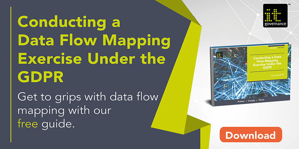 ITGovernance's tweet photo. Many organisations process more data than they realise, so it's vital to perform a data flow mapping exercise 📄
Receive data flow mapping tips from the GDPR experts in our FREE download ⬇
https://t.co/Ob0vAPjnX1
#gdpr #compliance #dataprotection #dataflowmapping https://t.co/48GdPkHDVh