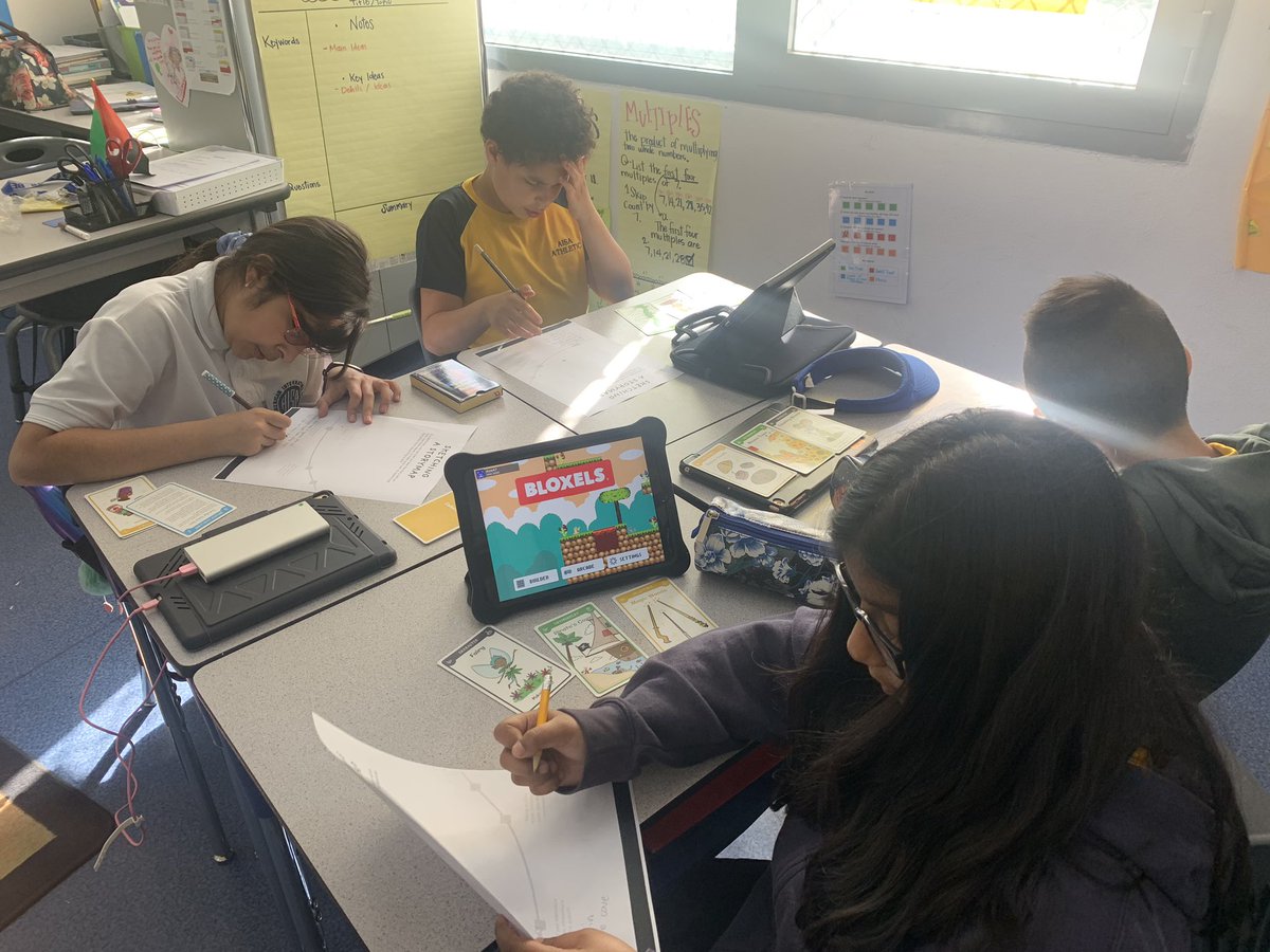 CultrofLearning's tweet photo. These inquirers decided their first step is to plan the concept just like the pros! Determining characters, superpowers, environments... A lot was accomplished on our first day! We are #digilit as we use @BloxelsEDU for story telling and collaboration. #ITEC7430Spring20 https://t.co/IftnGThml7