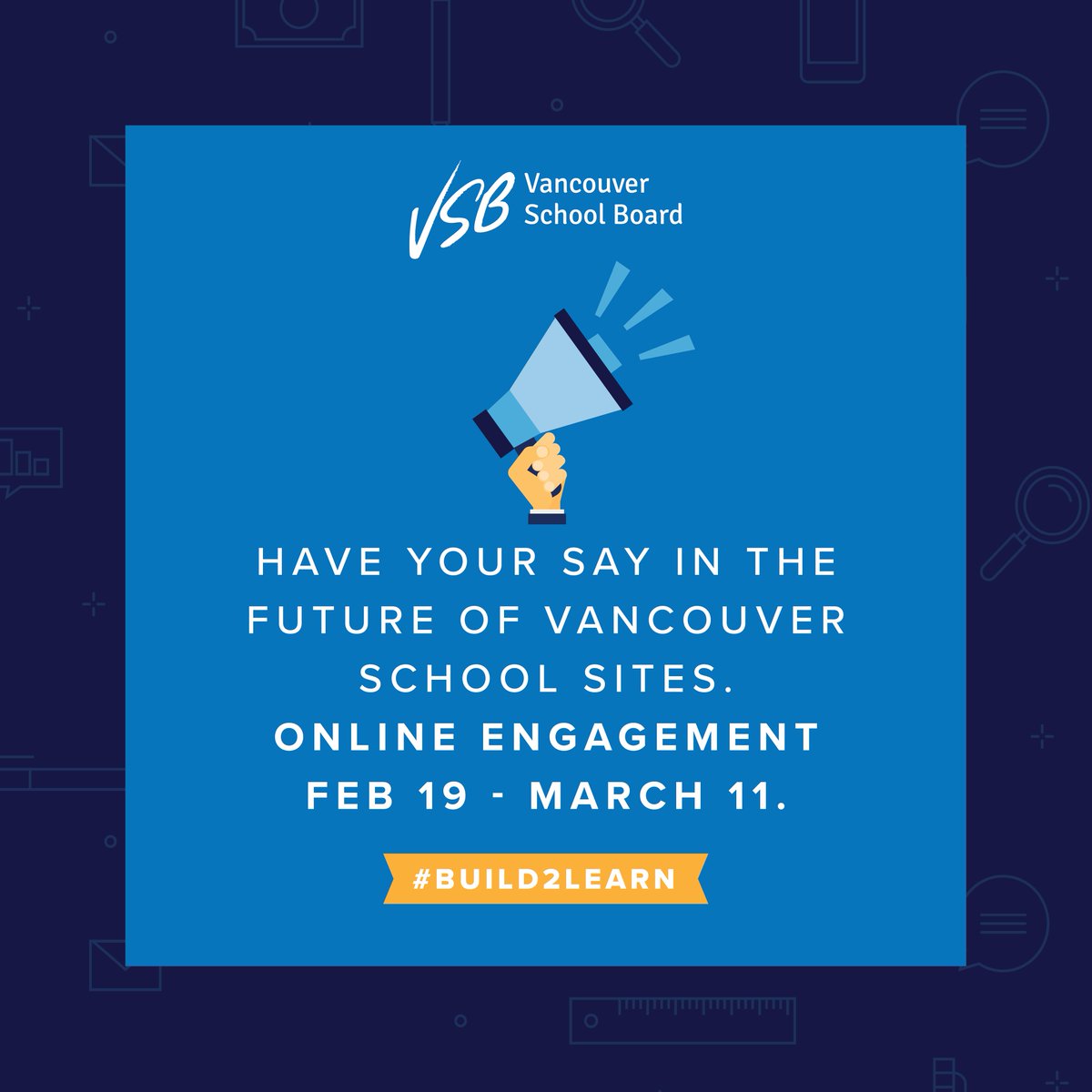 VSB39's tweet image. We want to know how Vancouverites think we could be using school buildings to improve student learning. Click the link to join the conversation. #build2learn 
 build2learn.ethelo.net