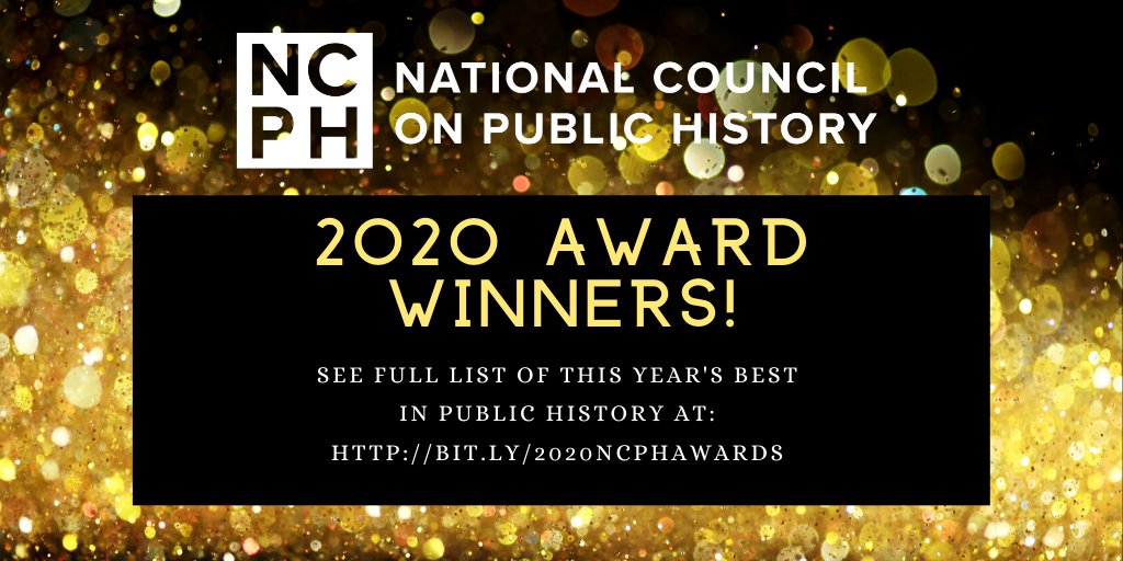 ncph's tweet photo. ✨Please join us in congratulating the 2020 NCPH award winners! You can view the full list of winners and learn more about their work via https://t.co/snHnucNSMM. ✨ https://t.co/tiQkH5C9m1