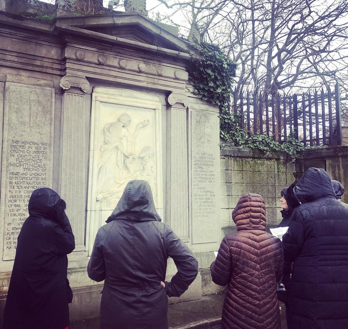 LiverpoolWomens's tweet image. To mark #YearoftheNurseandMidwife and Florence Nightingales 200th birthday we will be every other month going on a walk to mark the occasion. Today the first walk took the team to Florence Nightingales Memorial Plaque #LWHFlorencesLamp