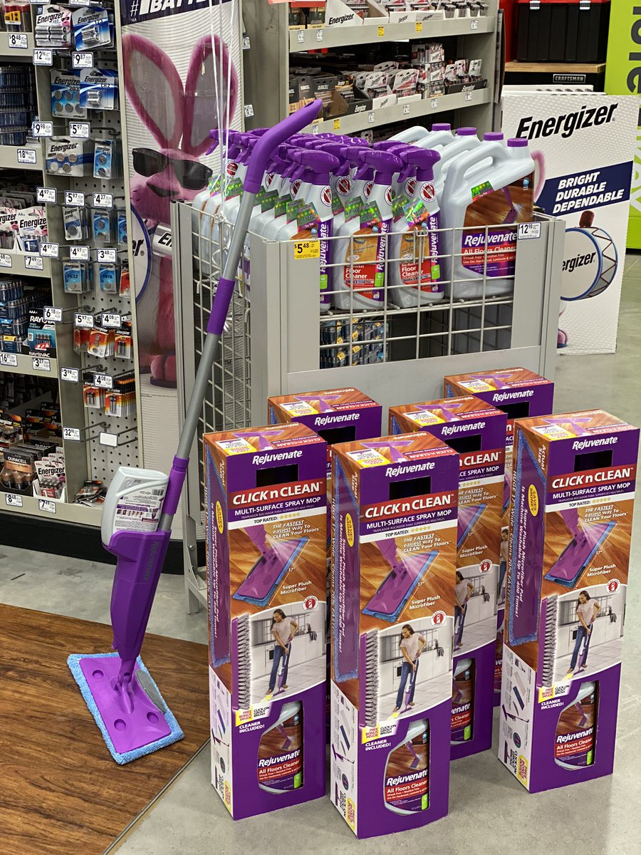 charlesatlowes's tweet photo. 🕺🏾@rejuvenatehome is HERE! Browse our awesome assortment at your local @Lowes Test one of the Click and Clean mops today with our in store demo’s! #purplerain 🕺🏻@BlueBoxR1 @BenitoKomadina @Joe_McFarland_  @810Lowes https://t.co/WNvN5SPqD0