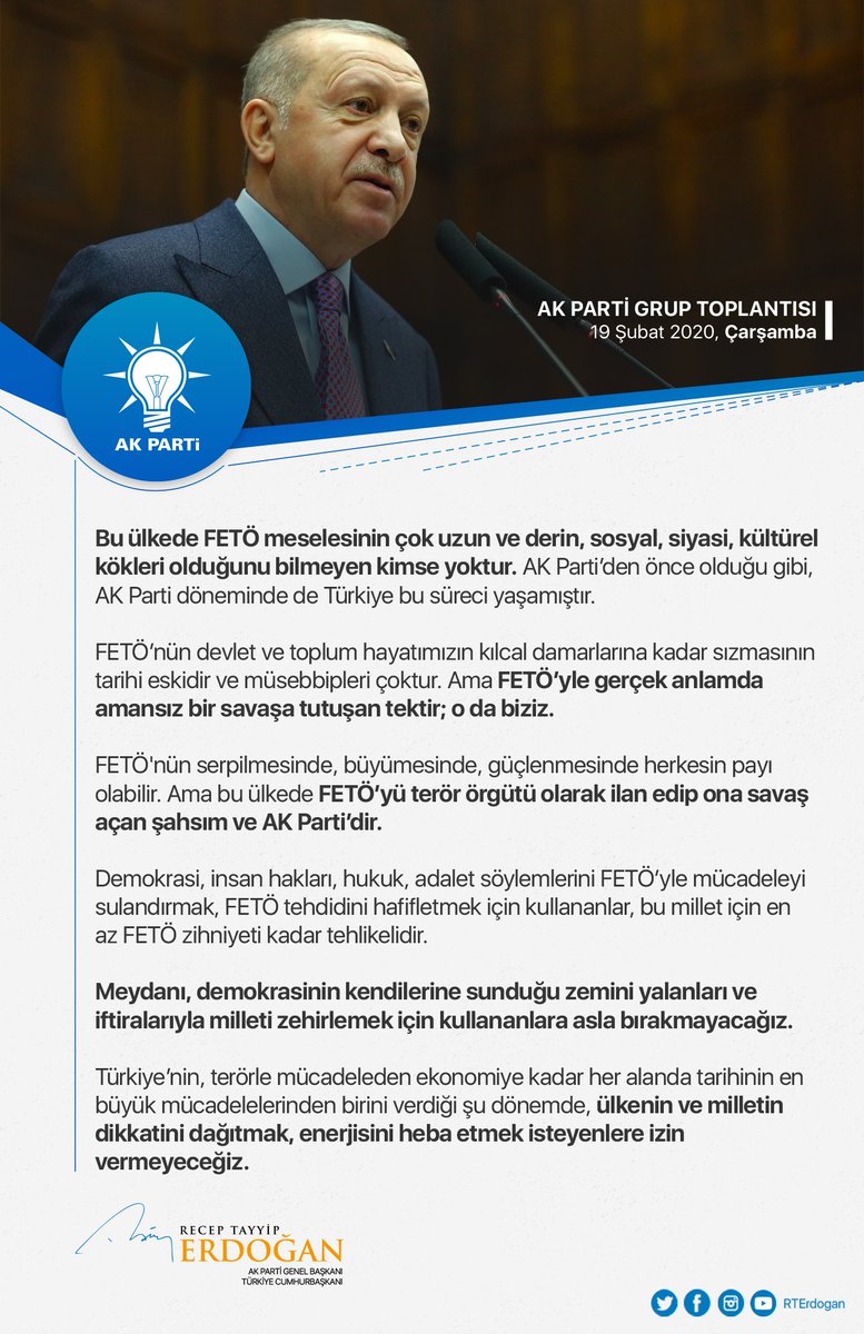 RTErdogan's tweet photo. Türkiye’nin, terörle mücadeleden ekonomiye kadar her alanda tarihinin en büyük mücadelelerinden birini verdiği şu dönemde, ülkenin ve Milletin dikkatini dağıtmak, enerjisini heba etmek isteyenlere izin vermeyeceğiz. https://t.co/fsvZhx0T8n
