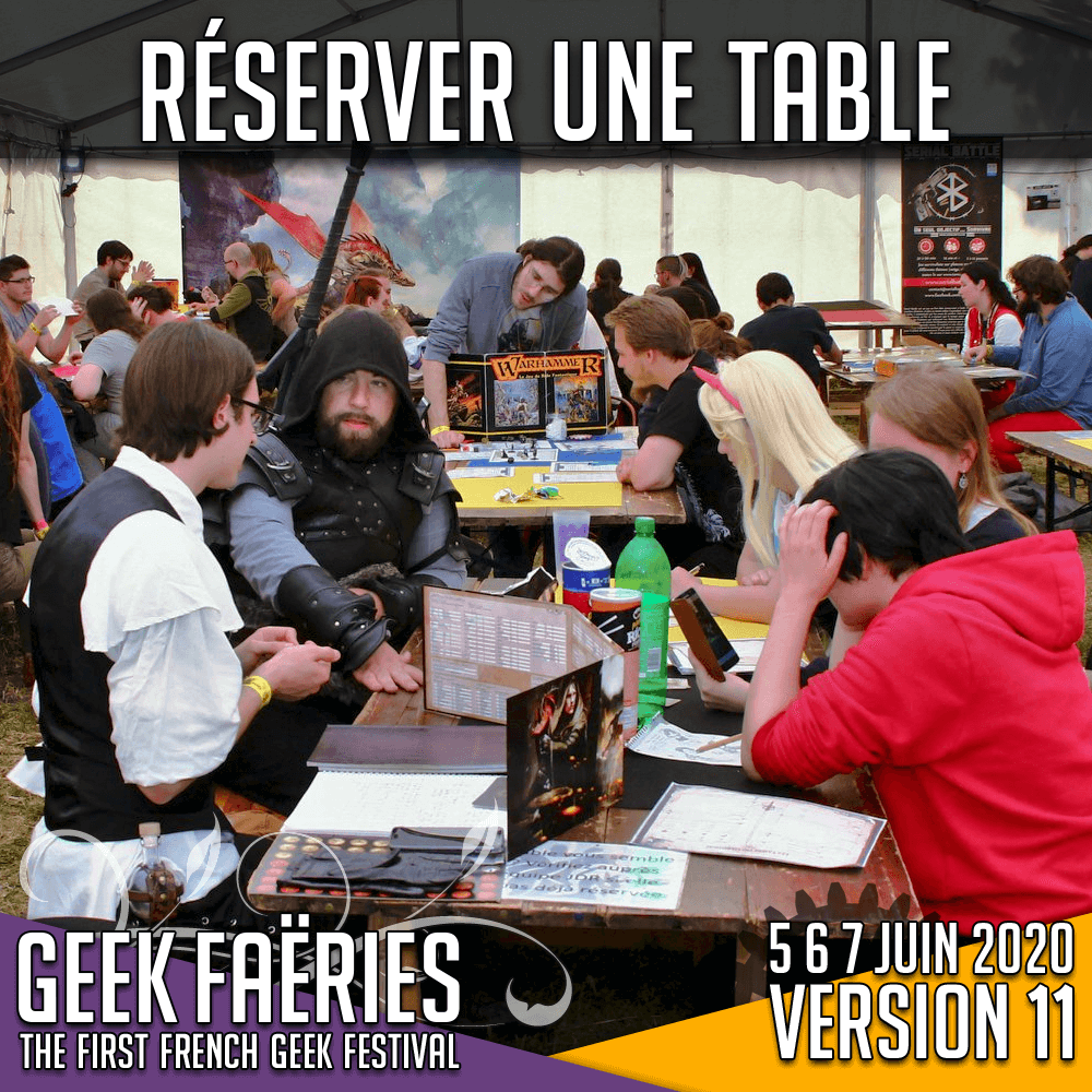 GeekFaeries's tweet photo. Vous êtes festivalier·e et vous avez prévu de participer activement ? Pour bien vous accueillir et vous prévoir une place sur notre planning, on vous propose de réserver un créneau de table au Pôle Jeux avec ce formulaire dédié ➡️ https://t.co/XnPp5TVc8E
#GeekFaeriesIRL 5-7/06/20 https://t.co/0dbexTXxCr