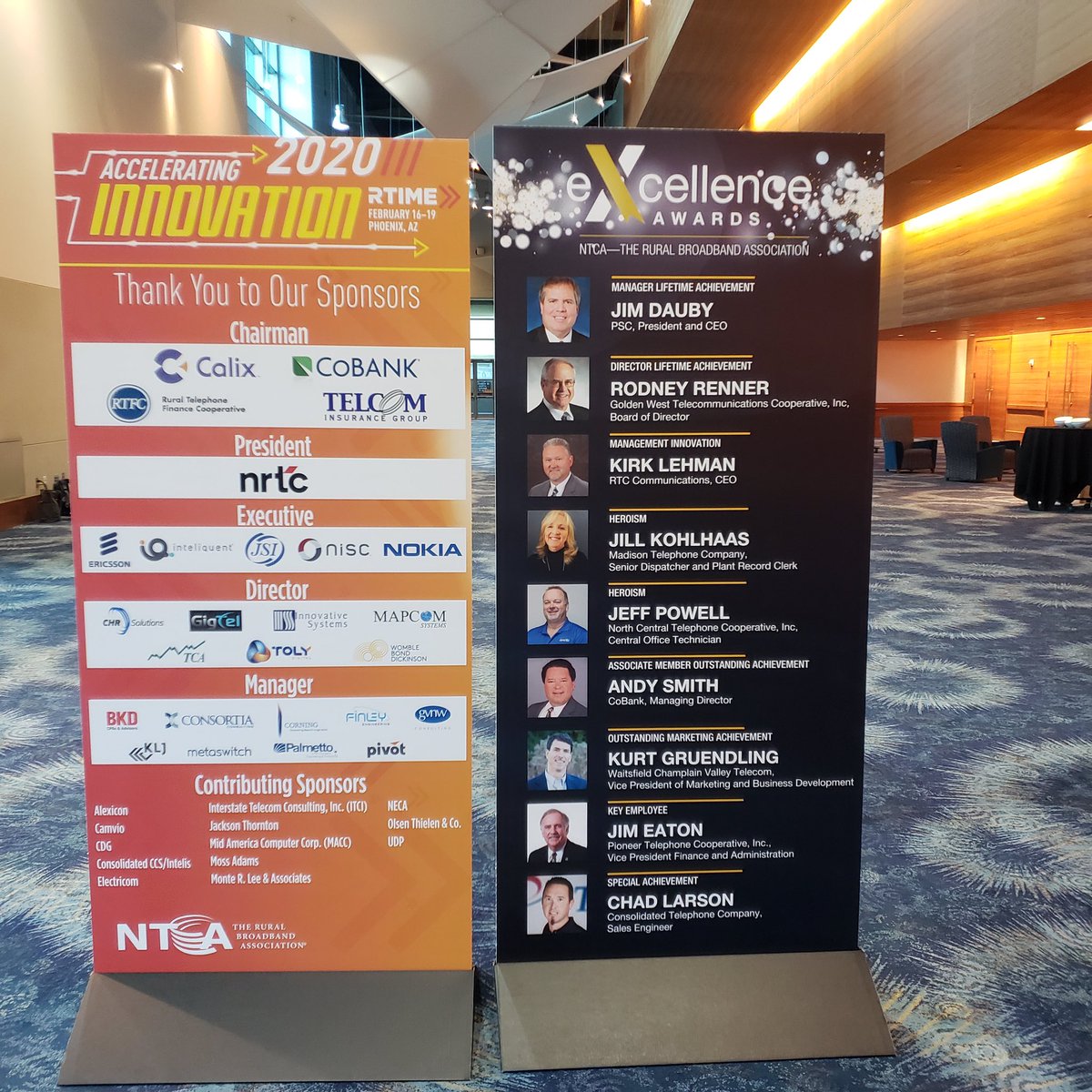 Congrats to Jim Eaton, former VP of Finance &amp; Admin, on receiving the Key Employee Award today during the <a href="/NTCAconnect/">NTCA-The Rural Broadband Association</a> Excellence Awards ceremony. The Key Employee award is given to recognize significant contributions to a company’s growth and success #GoPioneer #rtimeInnovates