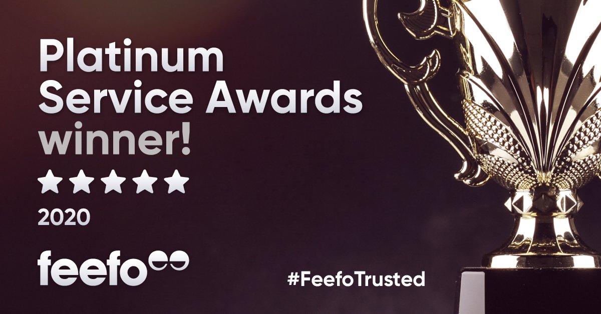 A big thanks to all our customers who gave us a review which has led to us winning the #FeefoTrusted Platinum Service Award. Thanks to @Feefo_Official for the fantastic award!
Find out more online at bit.ly/2uckazY.
#CustomerReviews #Feefo #TrustedServiceAwards #Platinum