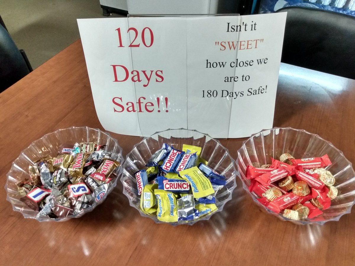 Celebrating 120 days safe. "Sweetening" our Way to 365