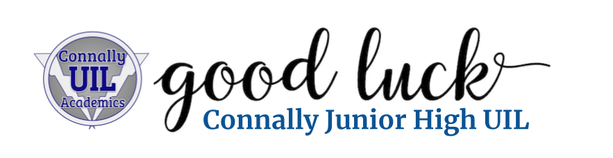 ConnallyUil's tweet photo. Today the Connally Junior High UIL Academic Team competes at their district contest. Good luck to everyone competing, we can't wait to hear how you do! https://t.co/MAlbTcHXRr