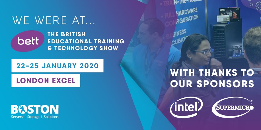 bostonlimited's tweet photo. #BETT2020 was the first education technology show of the year with the #BostonTrainingAcademy and our AI Development kit with @Supermicro_SMCI and @IntelUK!

Read more in our #BostonBlog - https://t.co/0zmuAVkub5 https://t.co/lUx1sdYJlu