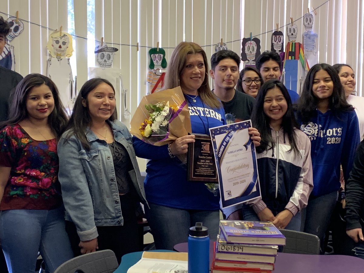 Congratulations to an amazing teacher!  AUHSD Teacher of the Year!!  Ms. Castro, Spanish teacher @ Western HS!