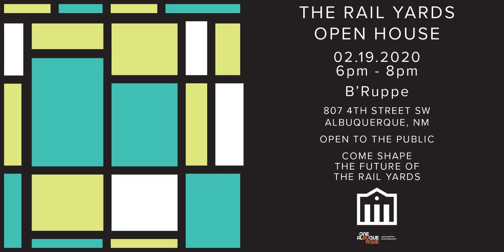 ABQRailYards's tweet photo. 📢 TONIGHT join us at B’Ruppe (807 4th Street SW) from 6pm-8pm for the Rail Yards public meeting. There will be activities for kids and a taco truck (two FREE tacos and a soda). 🌮🌮🥤🎟🚐 https://t.co/zxxz33X5v6