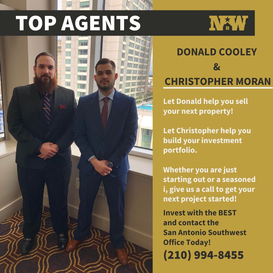 The Northwest Office is excited to kick off Warrior Wednesday here in the office! This week we are shining light on our January Top Agents for their outstanding work both purchasing and selling properties around the San Antonio Area. Thanks for your hard work guys!
