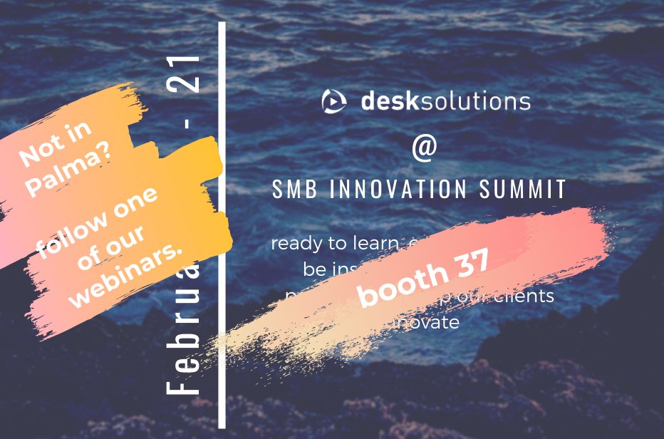 desksolutionsNV's tweet photo. We hope to meet up with you at the #SAPSMBSummit in Palma!
You can find us at booth 37.
No time to fly to Palma? Don't worry, we have some great #webinars in store for you.
https://t.co/fN5O4s2G7L
#SAPbusinesssOne https://t.co/dOFQoXKZF8