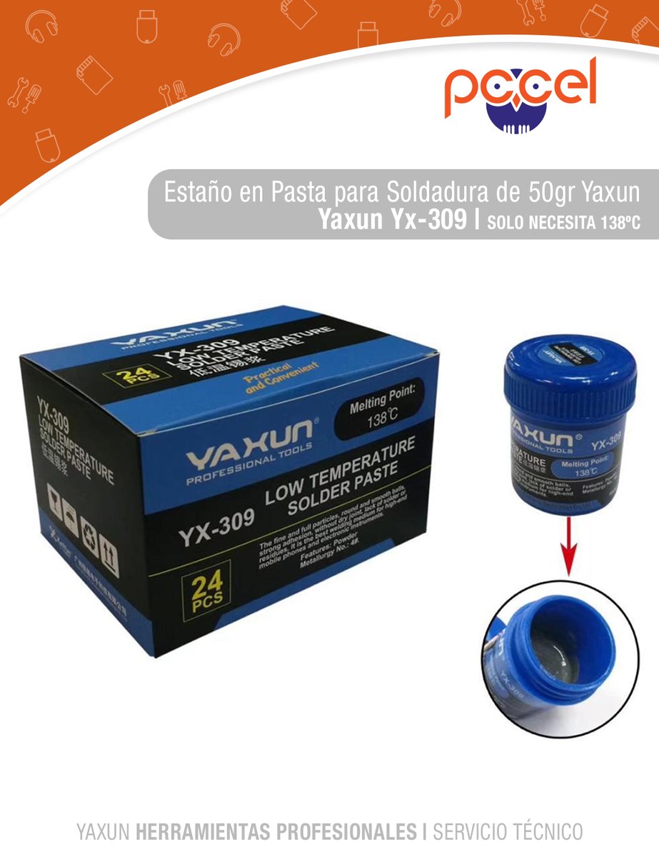 tupccel's tweet photo. Herramientas para Servicio Técnico | Disponibles en #Colombia🇨🇴🔧
Estaño En Pasta Soldadura Solo Necesita 138ºc Yaxun Yx-309 | Precio: $24.000
¡Haz tu compra por #MercadoLibre, de forma rápida y segura!🔒 https://t.co/MxkpGjJxqs https://t.co/jG3hixXy8T