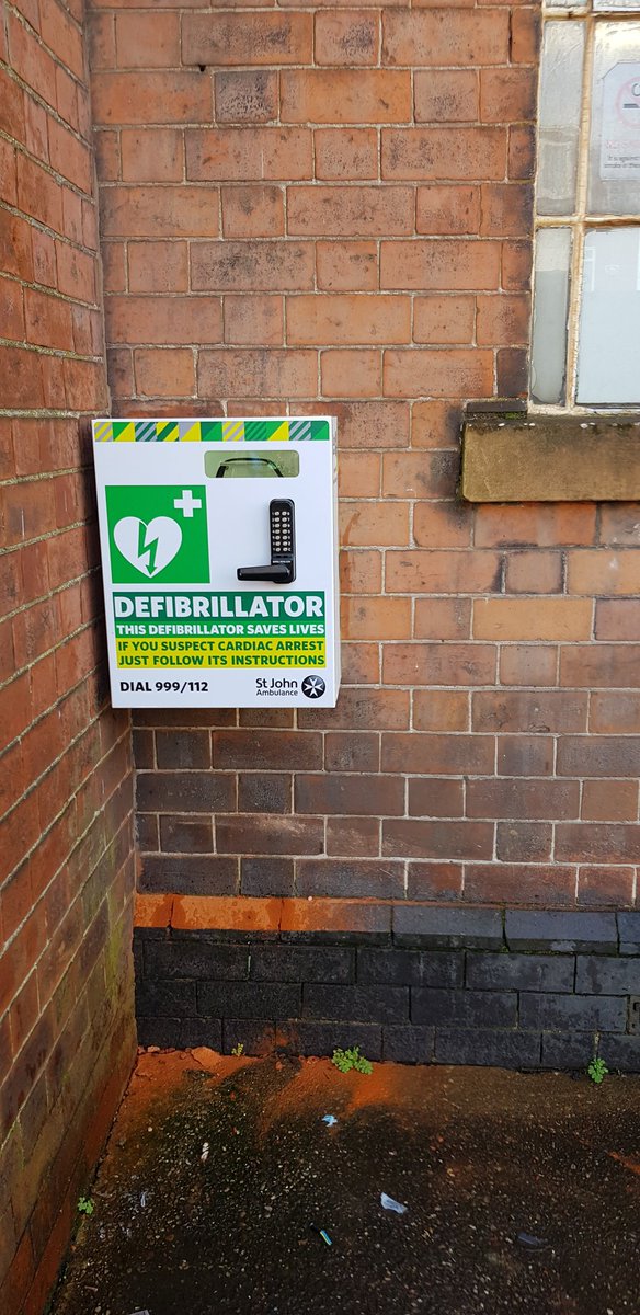 So our 2nd Community AED was installed on Monday, its now registered with <a href="/WMAS/">wmas</a> + up and running outside <a href="/BrooklandsABC/">Brooklands ABC</a> thanks for allowing us to use your building to install it there to save lives. Thanks for all that donated + fundraised for it. <a href="/MySJADay/">#MySJADay</a> #bethedifference