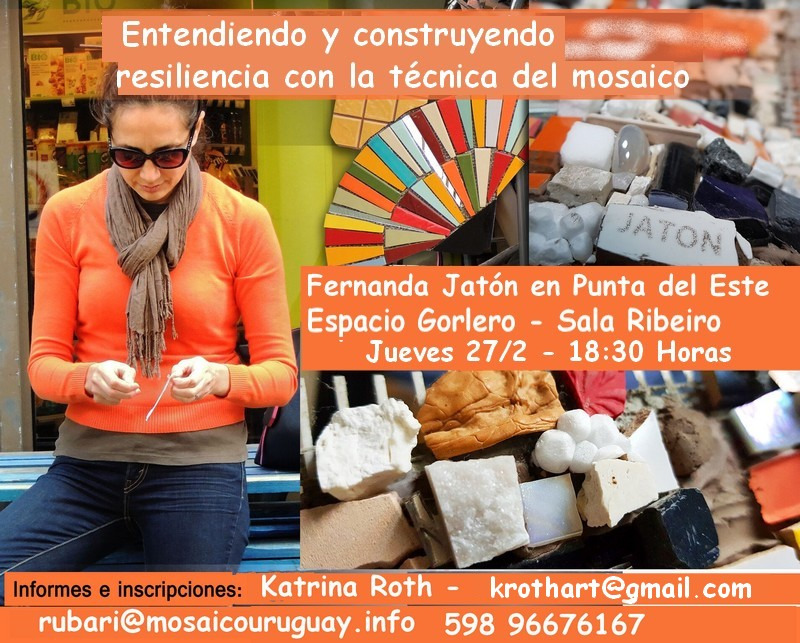 puntamunicipio's tweet photo. Entendiendo y construyendo resiliencia con la técnica de mosaico. ¡Los invitamos a Espacio Gorlero el jueves 27 de febrero a las 18.30hs. Info: 00598 96676167 #VeranoEnPunta https://t.co/a1Po1fUG87