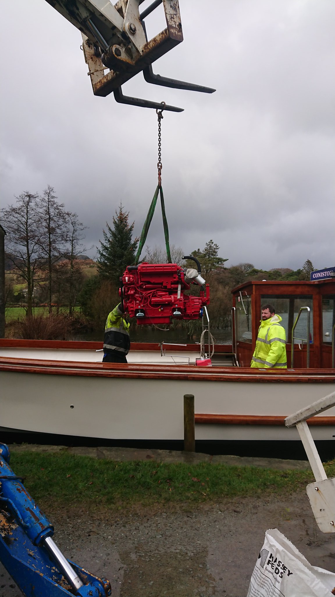 Coniston Launch on Twitter "Today Campbells new engine is going in