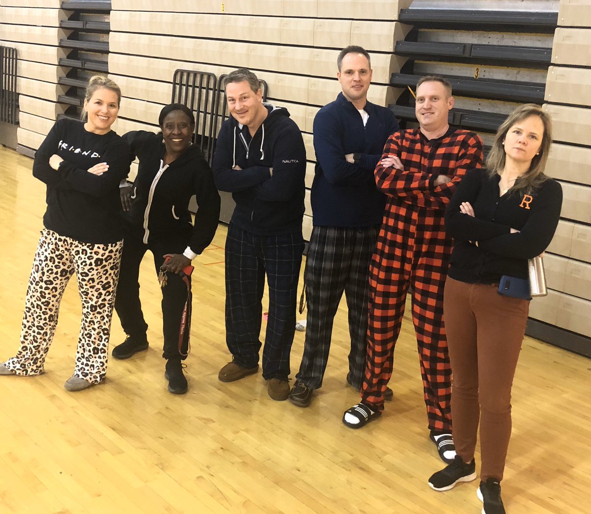 Rockville’s Health, PE &amp; Fine Arts showing school spirit!! 😴😴😴 <a href="/RockvilleHS_Art/">RHS Art Department</a>  <a href="/RHSRamsSGA/">RHS SGA</a> <a href="/PrincipalRHS/">Rhoshanda Pyles</a> #therockvilleway
