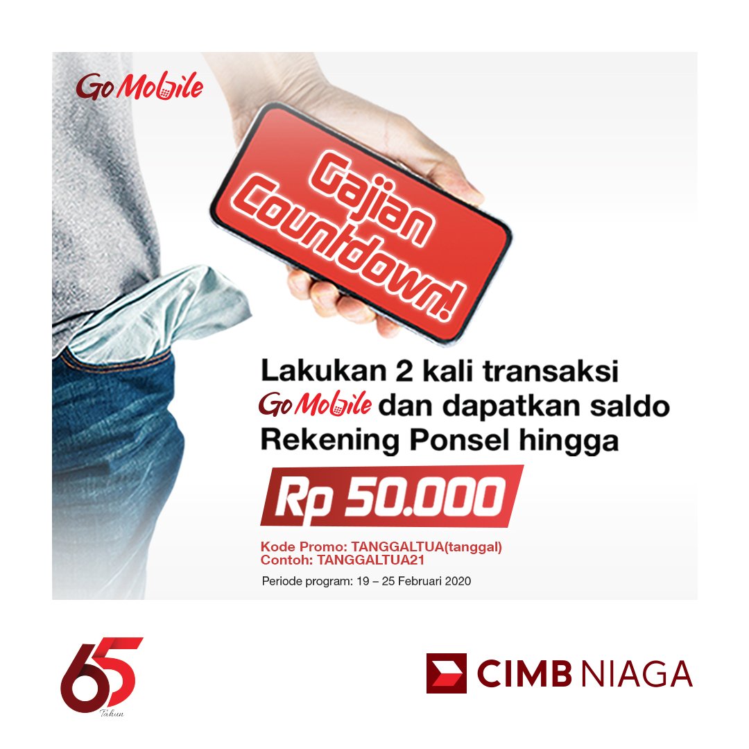 Cimb Niaga On Twitter Lakukan 2 X Transaksi Di Go Mobile Atau Cimb Clicks Sampai Tanggal 25 Feb 2020 Ada Hadiah Saldo Rekening Ponsel Rp50 Ribu Buat 500 Orang Pertama Lho Lihat