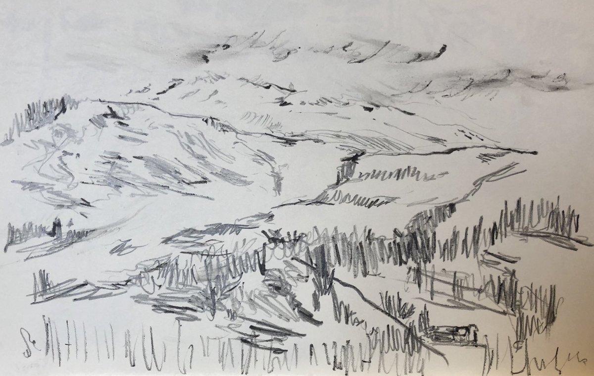 mrpickers's tweet photo. “View From Sampson’s Stone” Again whilst walking - well sitting after a #hypo 😉#allthebiscuits .
.
#Callander #sampsonsstone #benledi #mountains #landscape #quicksketch #sketch #sketchbook #tatesketchbook #pencil #art #illustration #wildcallander #scotland #type1diabetes https://t.co/xNIWdkaTLr