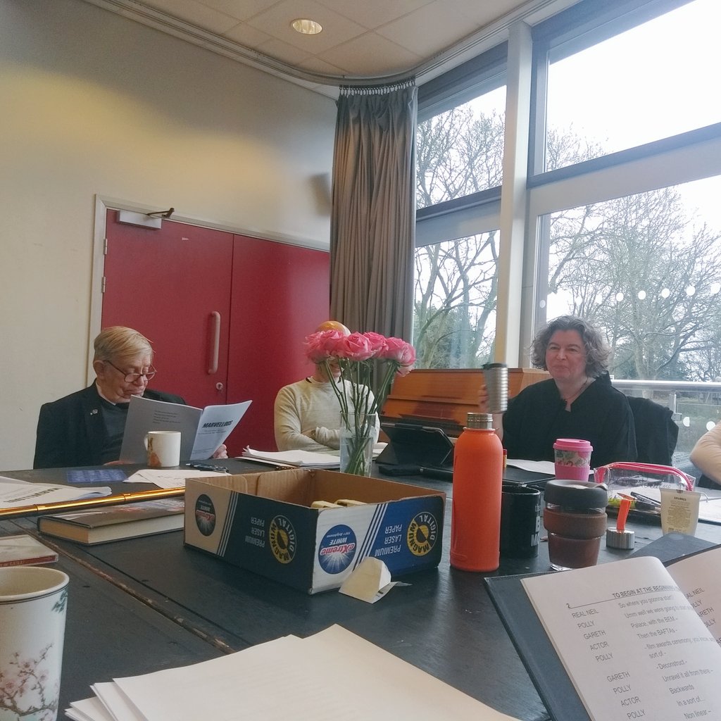 Three extremely talented actors treated some of the New Vic staff to a read-through of #Marvellous this afternoon - Neil Baldwin was also in attendance and very pleased with how the play is shaping up! 🙌🤡🐦⚽ This is going to be a real treat for #Staffordshire theatregoers!