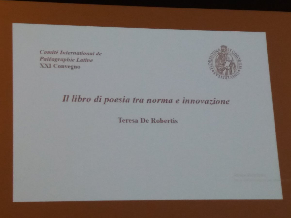 renatamodrakova's tweet photo. Just now T. de Robertis about Il libro di poesia tra norma e innovazione, conference XXI Convegno del Comite International de Paleographie Latine L'emersione delle scritture volgari. La prospettiva paleografica. #apices #cipl2020 https://t.co/IR7rF2qw2r