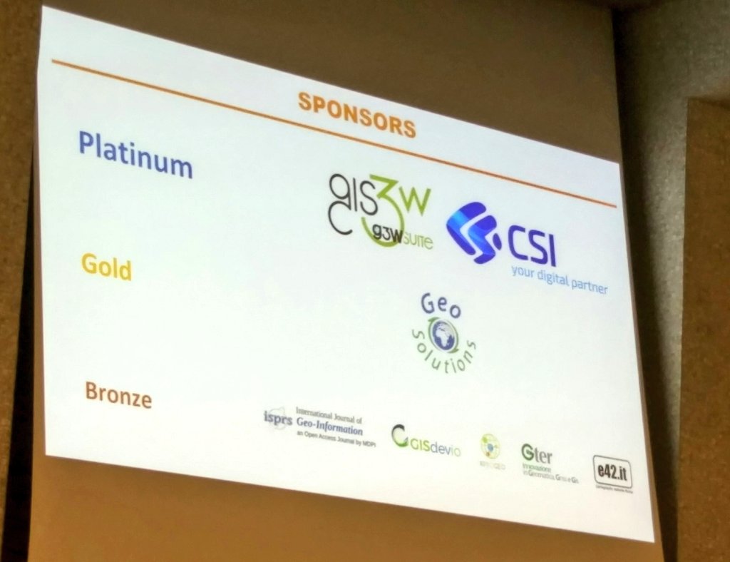 GISdevio's tweet image. Once again, we are proud to sponsor FOSS4G-IT 2020 🖥 🗺

Wishing everyone a great conference in Turin 🇮🇹

#foss4git