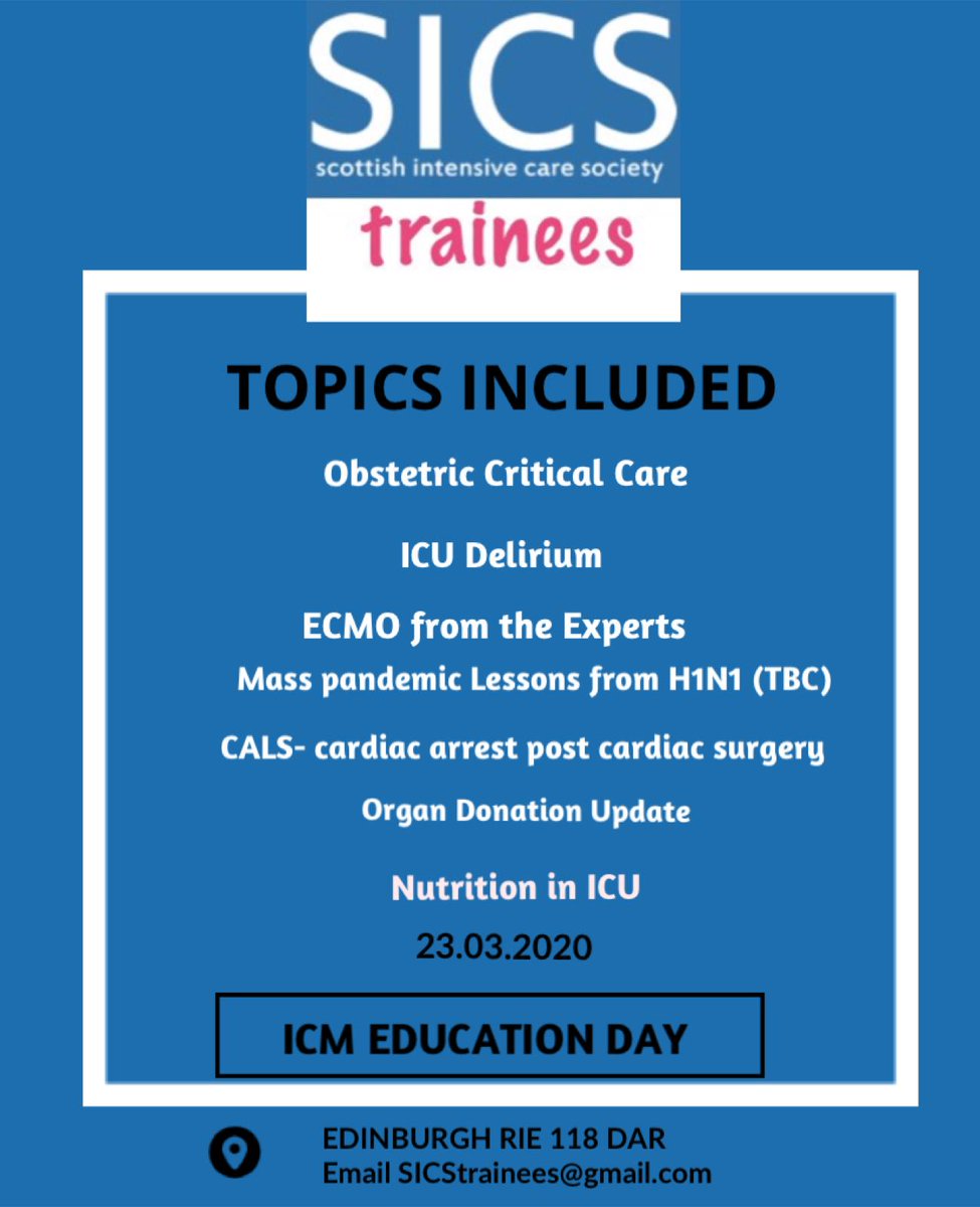 We are looking forward to our next teaching day on 23rd March - check out the programme below! Including a hands-on session on cardiac ALS. Set to be a very enjoyable day! FREE for all SICS trainee members. Sign up by emailing sicstrainees@gmail.com