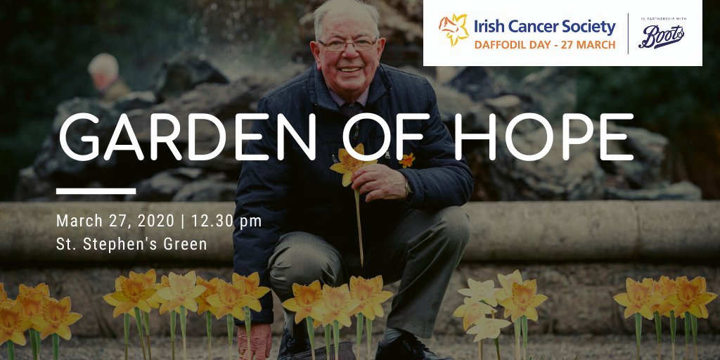 IrishCancerSoc's tweet photo. Every #DaffodilDay we plant thousands of daffodils inscribed with our supporters' personalised messages of hope, remembrance and aspiration at our Garden of Hope event. 

Join us on March 27 in St. Stephen's Green 👉 https://t.co/wohu5FJXfZ https://t.co/cPRfanBA2E