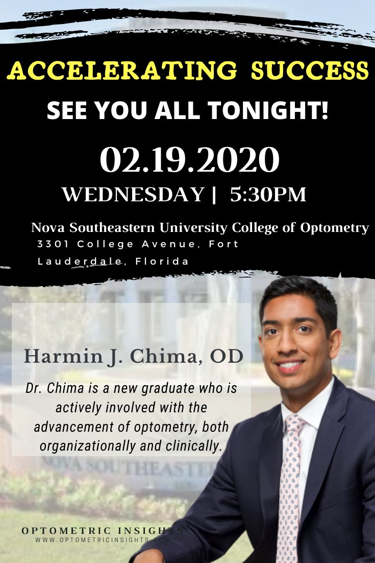 davekading's tweet image. SEE YOU ALL TONIGHT!

ACCELERATING SUCCESS 👩‍⚕️
Dr. Harmin Chima , OD

🔴 Feb. 19, 2020 | WEDNESDAY | 5:30PM
🔴 Nova Southeastern University
3301 College Avenue,
Fort Lauderdale, Florida

✅ PLEASE SHARE or TAG your friend

#optometricinsights #nsuoptometry