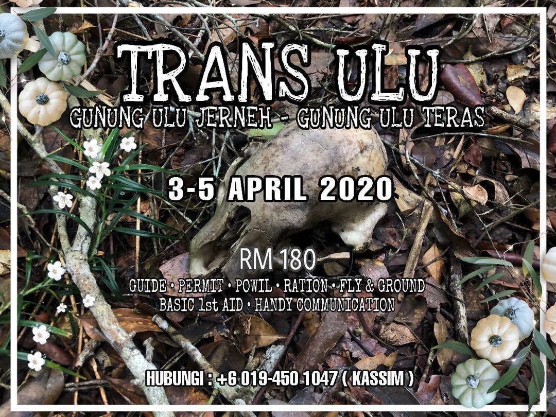 RR_rqbrzk's tweet photo. Assalamualaikum &amp; Salam Sejahtera.
Ayuh Rasai Kelainan dan Kemanisan Pendakian di 

TRANS ULU 📍
Gunung Ulu Jerneh 1577 M
Gunung Ulu Teras 1549 M

TEMPAT : Lenggong , Perak.

TARIKH : 3-5 APRIL 2020 (3H2M)
KOS : RM180 💰 
DEPOSIT : RM 100

@twt_outdoor https://t.co/JtMRElBuQR