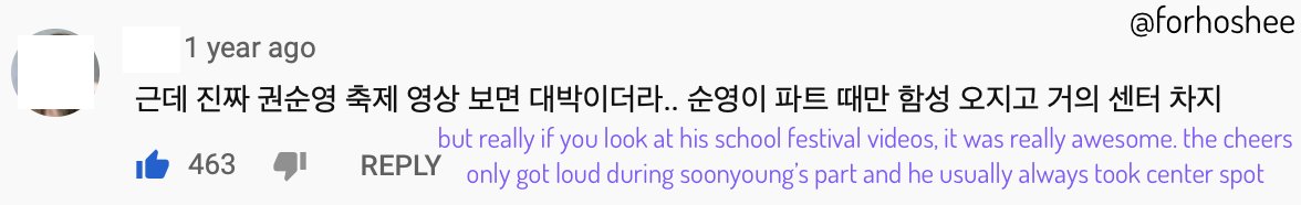 the above vid was from vlive seventeen star road ep 24 where the kids talked about their popularity on their school days. the whole segment was 5 mins, and hoshi talked very briefly for only 10 secs, but someone uploaded the 5 mins clip to utube and these were the top comments: