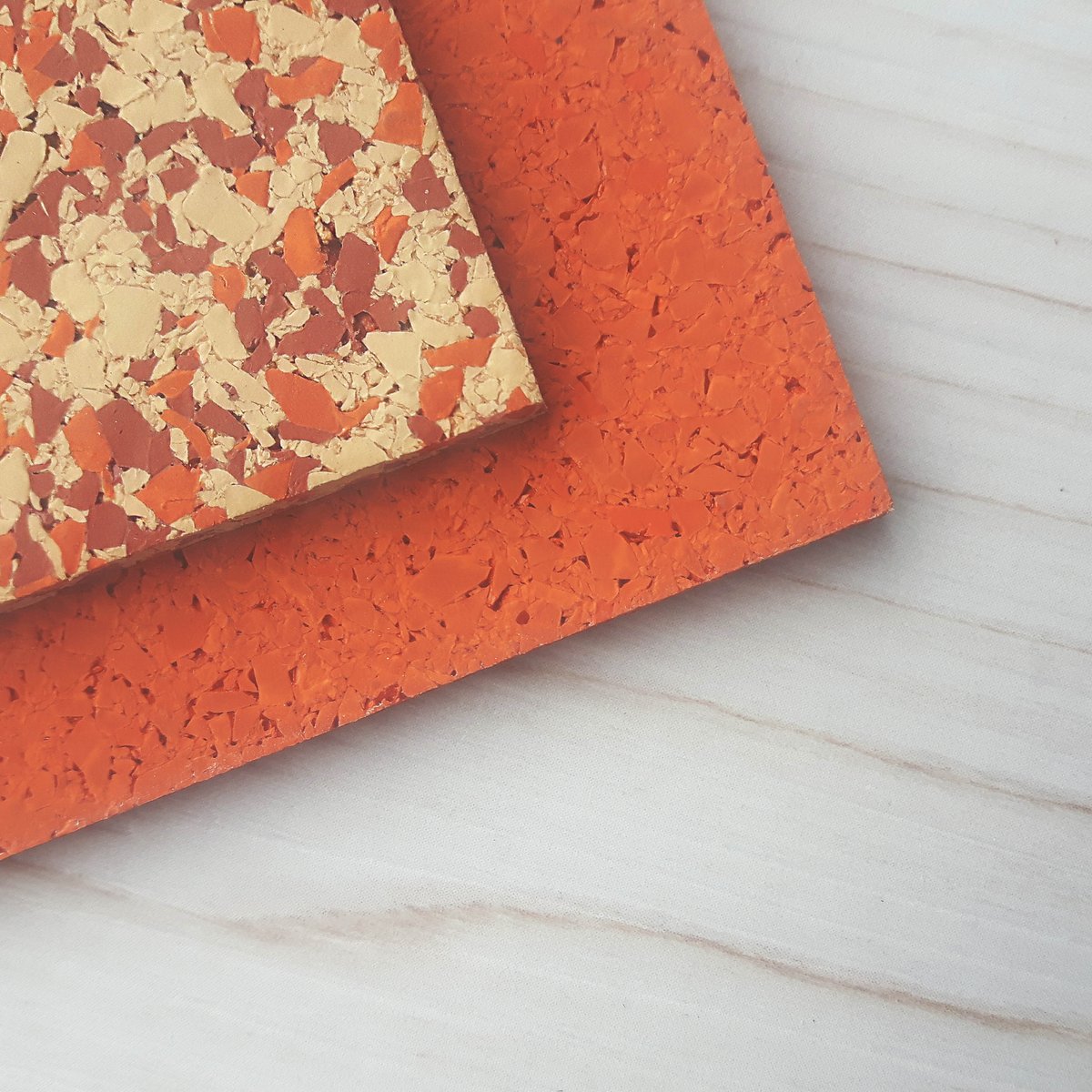 Bring the heat with a bold and vibrant scheme. | Featured Color: Hot Salsa. 

#materiallove #materials #moodboard #inspiration #sustainabledesign#materialtrends #designinspiration #colorinspo #interiordesign #commercialflooring #textiles #dinoflex #rubberflooring