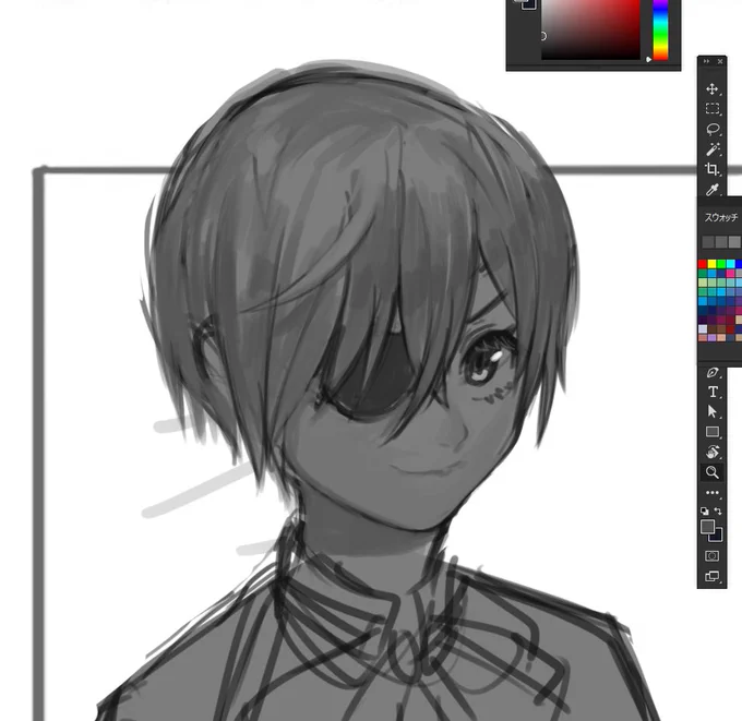 タグのやつを描いてます 