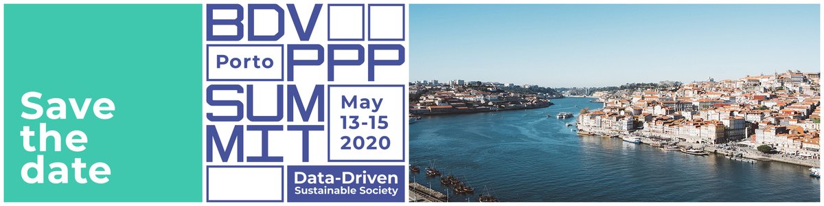 BDVA_eu's tweet photo. Have you already marked this date on your calendar? The European #BigData #community meets in the beautiful #Porto next May (13-15) to discuss around the future of Big Data and #AI in Europe. You can not miss it! Save the Date, and stay tuned: https://t.co/yzILf8SukB #BDVSUMMIT https://t.co/47kygiHtn5