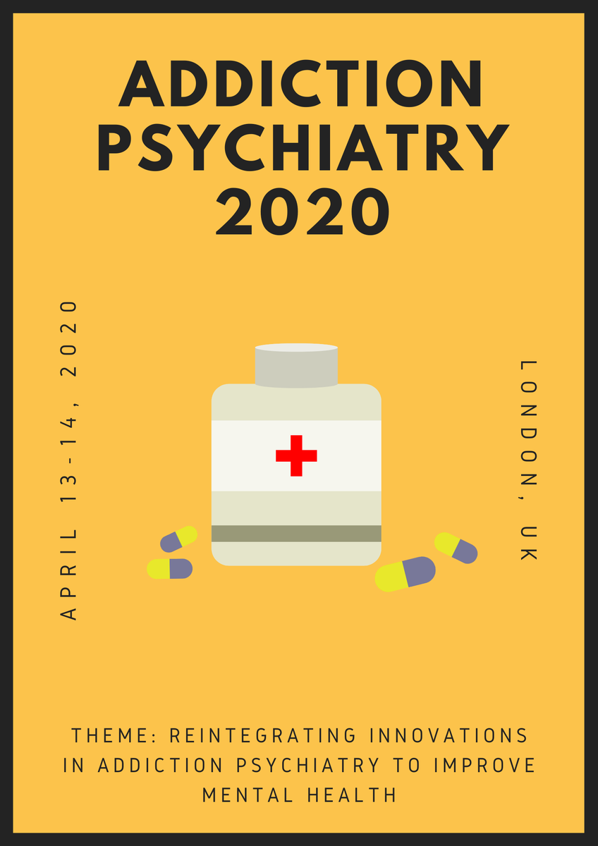PsychiatryMeet's tweet photo. International conference on addiction psychiatry and mental health#register as early as possible#few slots available#

Book mark your dates April 13-14, 2020 in London, UK.

For more info:https://t.co/DTT7dHYk0Z https://t.co/i5rDZZMp0Q