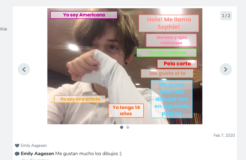 JeffHokerson's tweet photo. @AncillaeAssumpt Students in 8th grade are introducing themselves to our Spanish online "pen pals" by creating picture collages to describe themselves. Then, they recorded voice-overs to talk about themselves even further. #wedareancillae https://t.co/Mr10K2T8oq