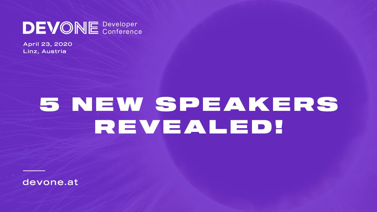 DevOneLinz's tweet image. Exciting news! We are proud to reveal 5 new amazing speakers, that will contribute that #DevOneConf 2020 will be an experience you won&apos;t forget! You&apos;re curious now, right? Check out our website for more informations and join us in April  👉 bit.ly/2SqkfrK