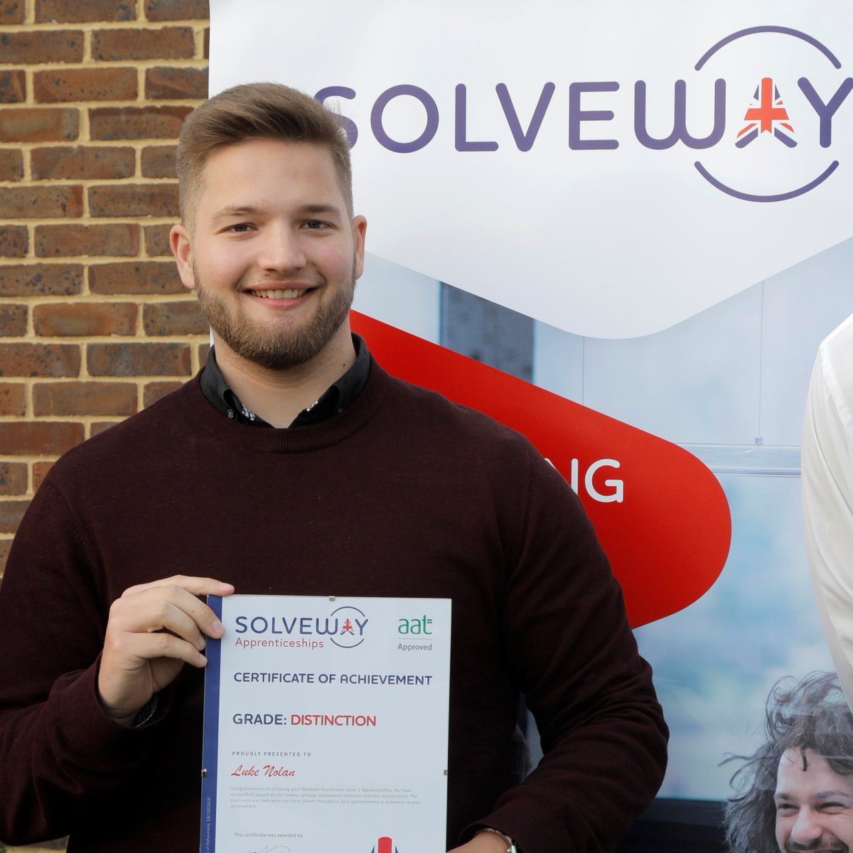 solveway's tweet photo. Solveway are very proud to introduce Luke…he’s earning money as well as gaining an education. A win-win scenario! He passed his Assistant Accountant Level 3 with Distinction and is well on his way to completing AAT Level 4 #apprenticeships #aat #apprenticeship #accounting https://t.co/4JVDKrdZp5
