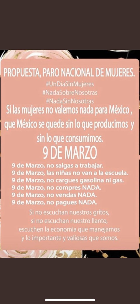 GalaMontes2's tweet photo. PONGÁMONOS DE ACUERDO RT  #UnDiaSinMujeres https://t.co/N4aDQPoFIn