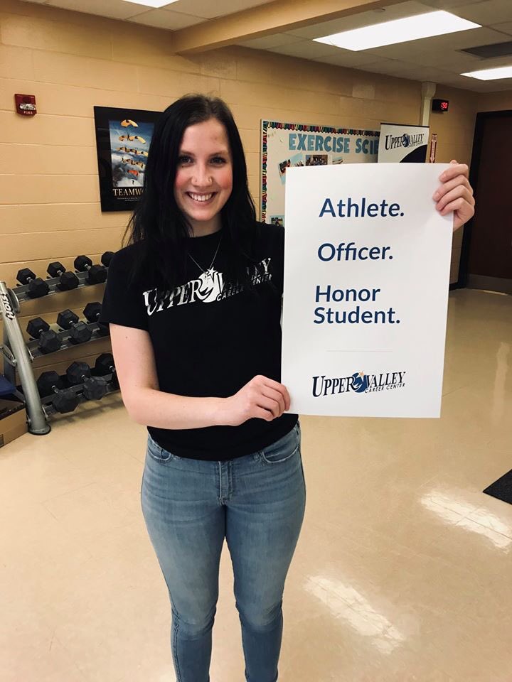 UVCareerCenter's tweet photo. Why Career Tech? OPPORTUNITIES

Carly Pfeiffer is a Troy Trojan volleyball player, a SkillsUSA officer at UVCC, and an honor student. This hard working exercise science senior is ready to take on the world.  

#thisisuvcc #careertech #ctemonth #skillsusa #studentathlete https://t.co/bQxp0fdRVY