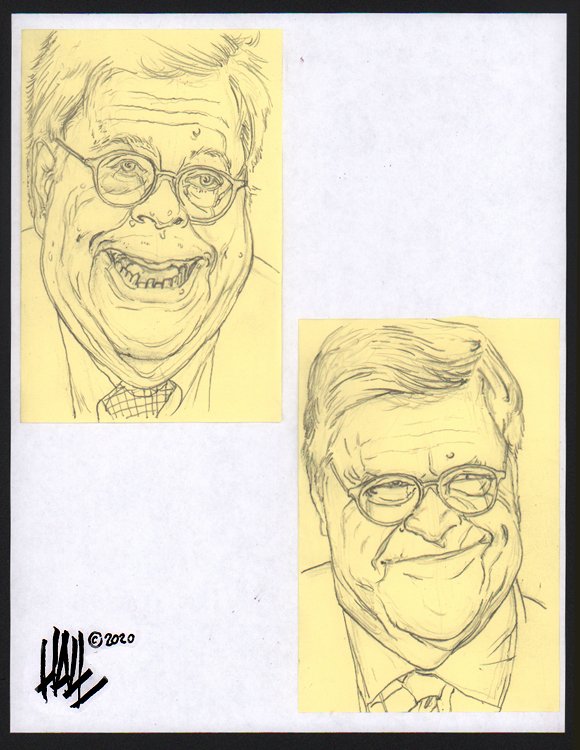 halltoons's tweet photo. My daily belly up to the Barr. #postitnotesketches #BillBarr #AG https://t.co/pKo08w5uQL