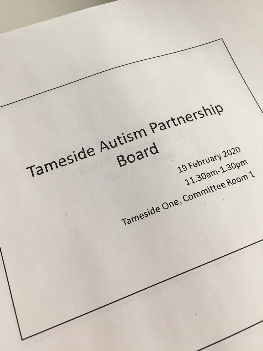 Really interesting meeting at One Tameside today for the Tameside Autism Partnership Board. One of the main things that struck me was how welcoming and friendly it was @Elle29F