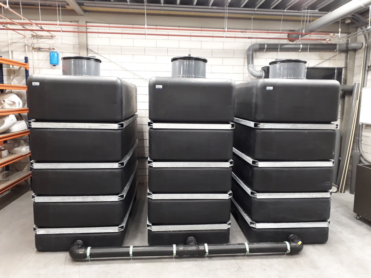Inpandige opslag van 12.000 liter regenwater bij <a href="/BMNgroningen/">BMN groningen</a> voor duurzame toiletspoeling bit.ly/2P9j2EF #goedbezig #zokanhetook #Euvelgunne #gemeentegroningen