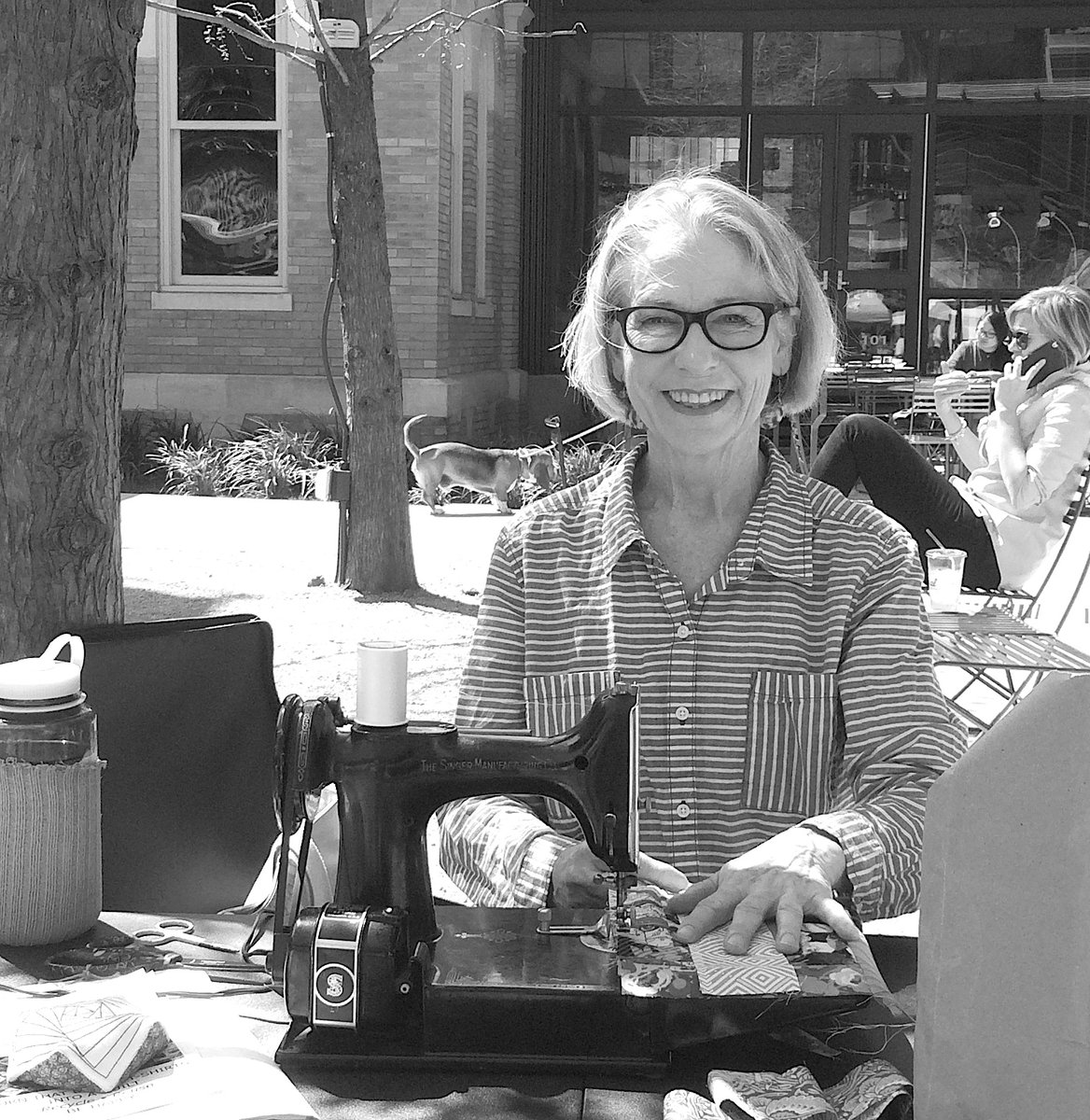 makerfairesa's tweet photo. Meet one of our makers! 
Suzanne of Double Comfort Studios will be starting a "not trash, but treasure," leftovers quilt at the Maker Faire on March 21.
#doublecomfortstudios
#reuse
#recycle
#quilts
#sewinginpublic
#tellmeyourstory
#improv
#makerfairesa
#mysapl https://t.co/NrU3S1Wxev