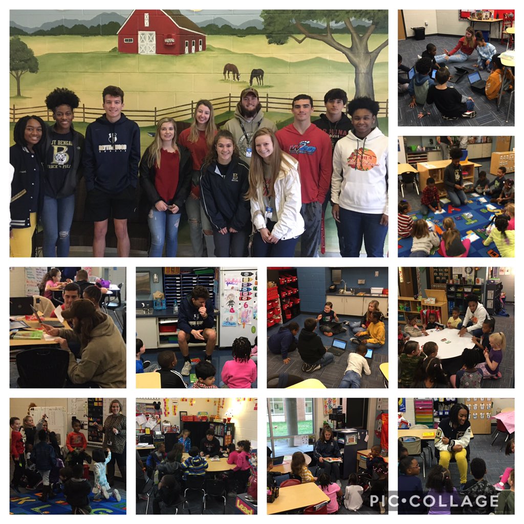 DrMrCoachE's tweet photo. Members of our @GoBlythewood Captain Class answer #TheCall with monthly visits to Langford Elementary on late start days! #BengalsAnswer https://t.co/nq0iyGTveQ